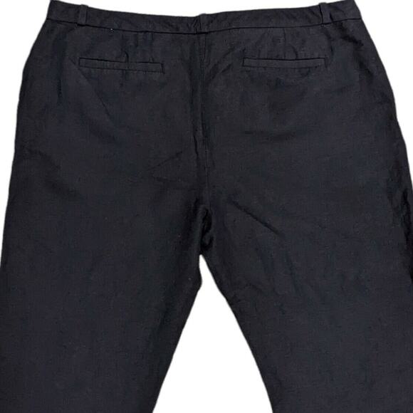 Tommy Hilfiger Straight Leg Pants Women 12 Mid-Rise Dark Blue Linen Blend i75 - Picture 5 of 10